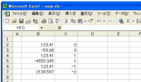 ROUNDDOWN関数のテスト