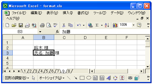 書式の定義(文字)